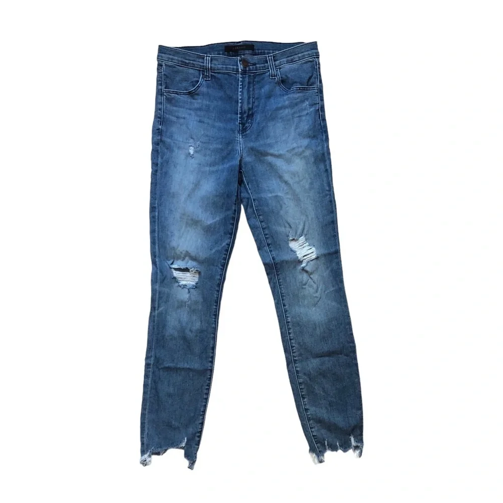 J Brand Alana Fix Up Destruct Size 27 Ankle Medium Blue - Picture 2 of 15